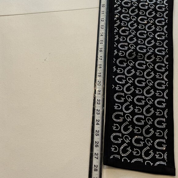 Guess Black Rhinestone Logo Jeans Women’s 2 / 26 High Rise Straight Leg Denim - Picture 7 of 10